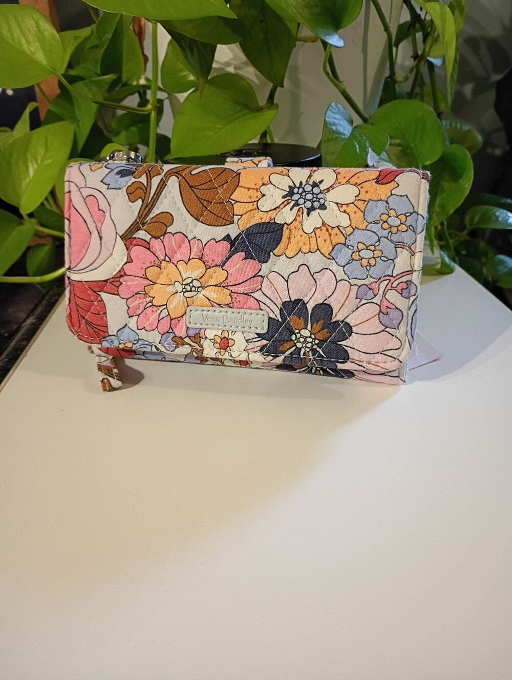 Vera Bradley Multicolor Floral Quilted Wallet in Pink, Yellow, Blue